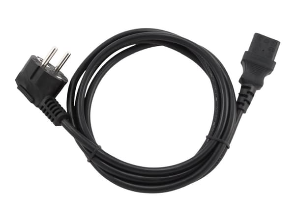 Gembird PC-186-VDE - Strømkabel - CEE 7/7 (han) vinklet til IEC 60320 C13 lige - 10 A - 1.8 m - formet - sortti