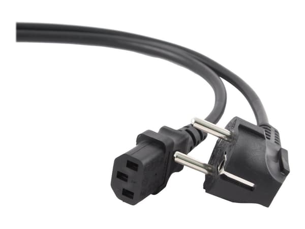 Gembird PC-186-VDE - Strømkabel - CEE 7/7 (han) vinklet til IEC 60320 C13 lige - 10 A - 1.8 m - formet - sortti