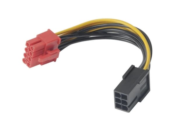Akasa AK-CB052 - Strömadapter - 6-stifts PCIe-ström till 8-stifts PCIe-ström - 10 cm