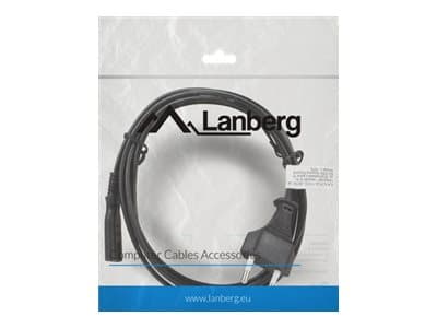 Lanberg - Strømkabel - Europlug (hann) til power IEC 60320 C7 - 10 A - 1.8 m - svart