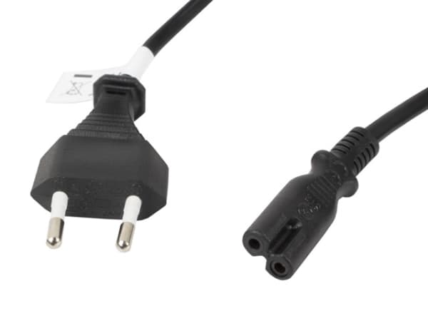 Lanberg - Strømkabel - Europlug (hann) til power IEC 60320 C7 - 10 A - 1.8 m - svart