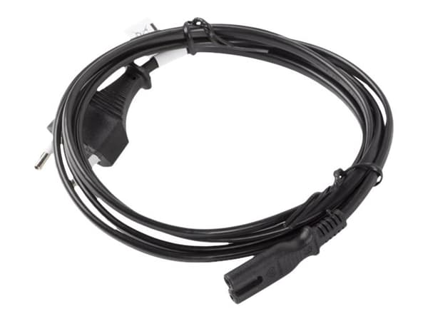 Lanberg - Strømkabel - Europlug (hann) til power IEC 60320 C7 - 10 A - 1.8 m - svart