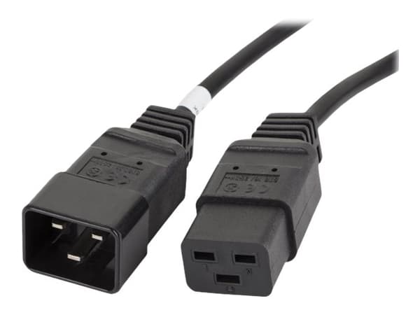Lanberg - Strømforlengelseskabel - IEC 60320 C19 til IEC 60320 C20 - 1.8 m - svart