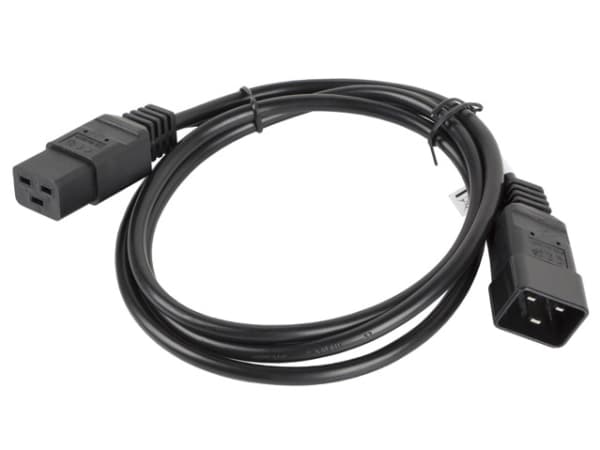 Lanberg - Strømforlengelseskabel - IEC 60320 C19 til IEC 60320 C20 - 1.8 m - svart