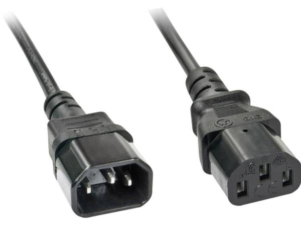 Lindy - Virtajohto - teho IEC 60320 C13 - IEC 60320 C14 - 5 m - musta