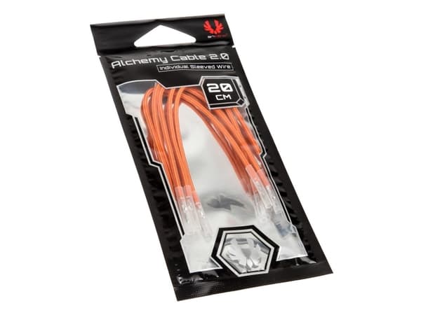 BitFenix Alchemy 2.0 - Strømkabel - 20 cm - formstøpt, flertrådet - oransje (en pakke 5)