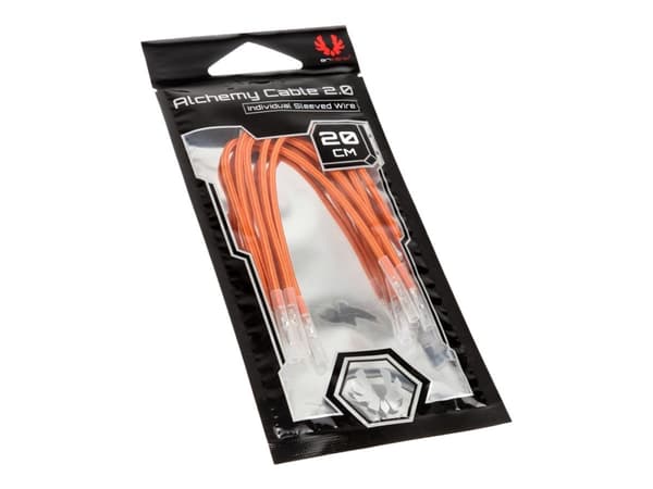 BitFenix Alchemy 2.0 - Strømkabel - 20 cm - formstøpt, flertrådet - oransje (en pakke 5)