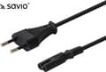 Miniatyrbilde 3 av 5: SAVIO CL-105 - Strømkabel - Europlug (hann) til 2-stiftsstrøm - 250 V - 5 A - 3 m - svart