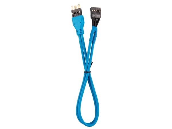 CORSAIR Premium Sleeved - Utökningssats - frontmonterbar - blå - 30 cm