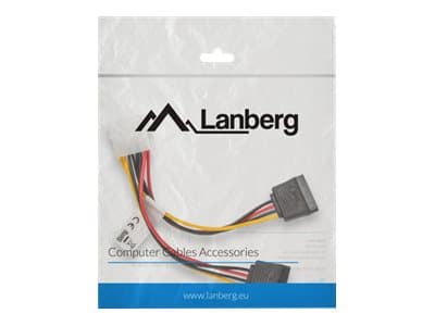 Lanberg - Strømadapter - 4-pin intern strøm (hann) til SATA-strøm (hunn) - 15 cm