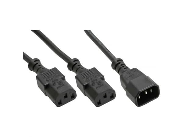 InLine 4043718012893, 1,8 m, C14 liitin, 2 x C13 liitin