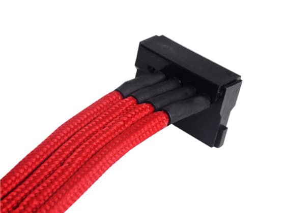 SilverStone PP07 - Strømforlengelseskabel - 4-pin intern strøm (hann) til SATA-strøm (hunn) - 30 cm - rød