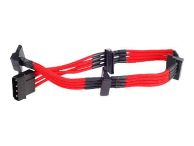 SilverStone PP07 - Strømforlengelseskabel - 4-pin intern strøm (hann) til SATA-strøm (hunn) - 30 cm - rød