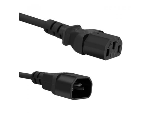 Qoltec - Johdinsarja - IEC 60320 C13 til IEC 60320 C14 - AC 250 V - 10 A - 5 m