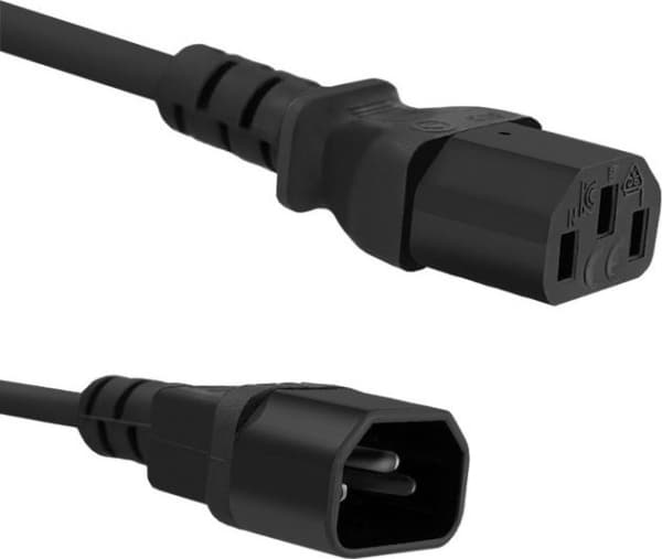 Qoltec - Johdinsarja - IEC 60320 C13 til IEC 60320 C14 - AC 250 V - 10 A - 5 m