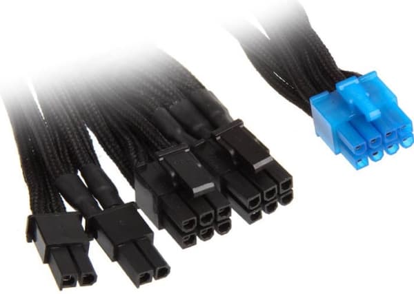 SilverStone PP06 - Strømkabel - 8-pins PCIe-strøm (6+2) (hann) - svart - for SilverStone ST60; SFX Series ST45; Strider Gold SST-ST1200, ST55, ST65,