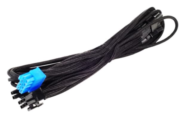 SilverStone PP06 - Strømkabel - 8-pins PCIe-strøm (6+2) (hann) - svart - for SilverStone ST60; SFX Series ST45; Strider Gold SST-ST1200, ST55, ST65,