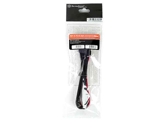 SilverStone PP07 - Förlängningskabel för ström - 6-stifts PCIe-ström (hona) till 6-stifts PCIe-ström (hane) - 25 cm - svart / röd