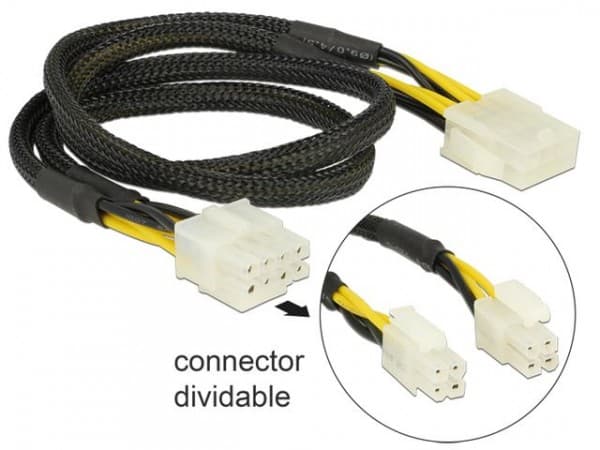 Delock - Strømforlengelseskabel - 8-pins EPS12V (hunn) til 8-pins EPS12V (hann) - 44 cm