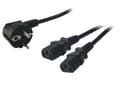 Miniatyrbilde 1 av 5: LogiLink 1,5 m, Schuko-C13/2xIEC C13, M/F, 1,5 m, CEE7/14, C13 kobler til