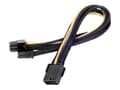 Miniatyrbilde 1 av 5: SilverStone PP07 - Strømforlengelseskabel - 8-pins PCIe-strøm (6+2) (hann) til 8-pins PCIe-strøm (hunn) - 25 cm - svart/gull