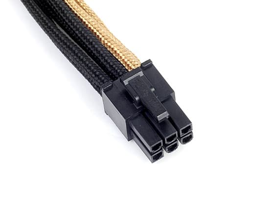 SilverStone PP07 - Virran jatkokaapeli - 6-nastainen PCIe-virta (naaras) 6-nastaiseen PCIe-virtaan (uros) - 25 cm - musta/kultainen