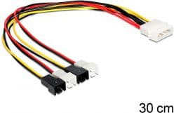 Delock - Puhaltimen virtasovitin - 2-nastainen sisäinen virtalähde (uros) 4-nastaiseen sisäiseen virtalähteeseen (uros) - 30 cm