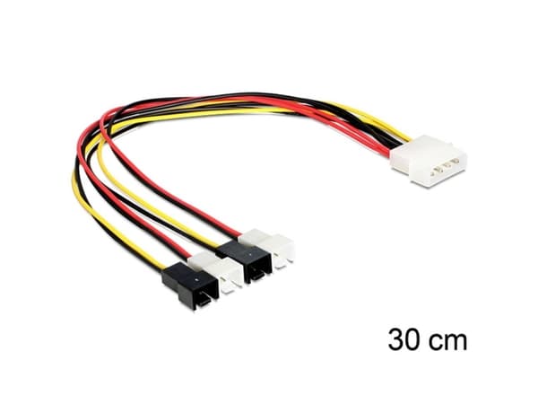 Delock - Puhaltimen virtasovitin - 2-nastainen sisäinen virtalähde (uros) 4-nastaiseen sisäiseen virtalähteeseen (uros) - 30 cm