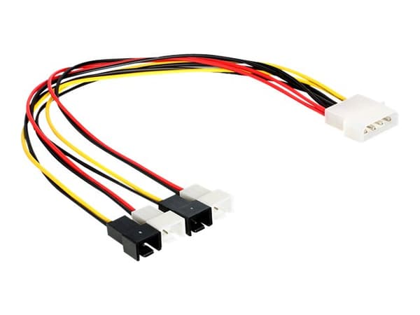 Delock - Puhaltimen virtasovitin - 2-nastainen sisäinen virtalähde (uros) 4-nastaiseen sisäiseen virtalähteeseen (uros) - 30 cm