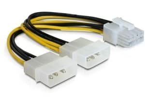 Delock - Strömadapter - 4-stifts intern ström (12V) (hane) till 8-stifts PCIe-ström (hona) - 30 cm