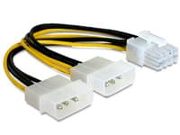 Delock - Strömadapter - 4-stifts intern ström (12V) (hane) till 8-stifts PCIe-ström (hona) - 30 cm