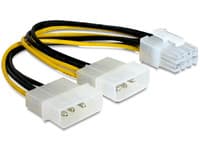 Delock - Strömadapter - 4-stifts intern ström (12V) (hane) till 8-stifts PCIe-ström (hona) - 30 cm