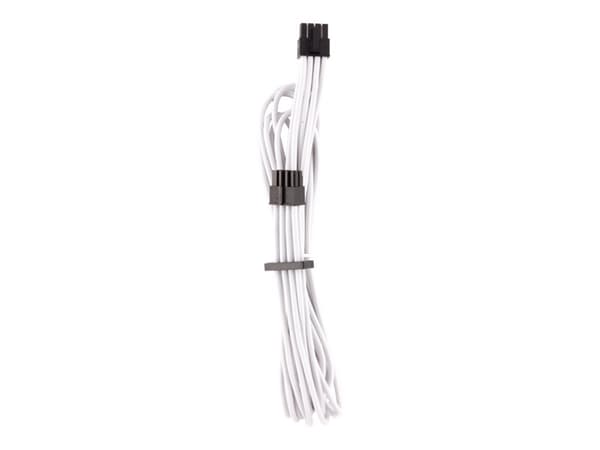CORSAIR Premium individually sleeved (Type 4, Generation 4) - Strømkabel - 8-pins EPS12V (hunn) låst til 8-pins EPS12V (4+4) (hunn) låst - 75 cm - hv