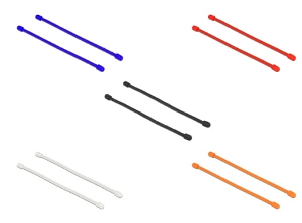 Delock Cable Ties flexible - Kabellissesett - 25 cm - svart, hvit, blå, rød, oransje