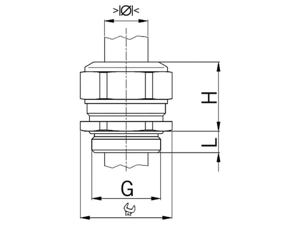 Kaiser 1060.20.145, Metallisk, Nickel, M20, IP68, IP69, -40 - 100 °C, 6 mm