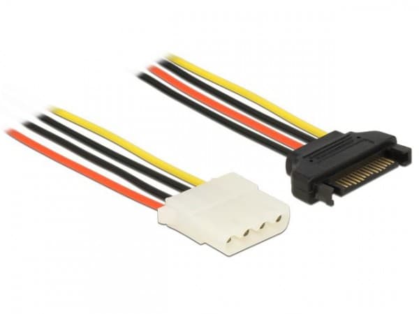 DeLOCK 60136, 0,2 m, SATA 15-pinninen, Molex (4-pin), Uros, Naaras, Suora