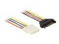 Pikkukuva 1 / 5: DeLOCK 60136, 0,2 m, SATA 15-pinninen, Molex (4-pin), Uros, Naaras, Suora