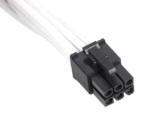 SilverStone PP07 - Strømforlengelseskabel - 6-pins PCIe-strøm (hunn) til 6-pins PCIe-strøm (hann) - 25 cm - hvit