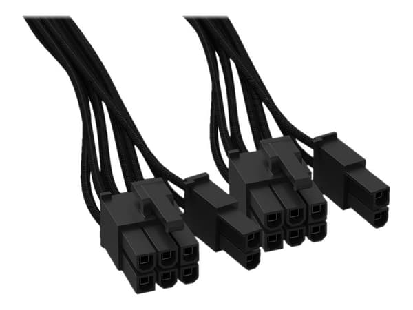 BeQuiet Computer, Strøm Kabel [2x ATX-stik 8-pol. (6+2) - 1x 12 PIN-stik (strømforsyning) ] 0.60 m Sort