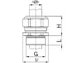 Miniatyrbilde 2 av 4: Kaiser 1100.32.91.255, Metallisk, Nickel, M32, IP68, IP69, -40 - 200 °C, 13 mm