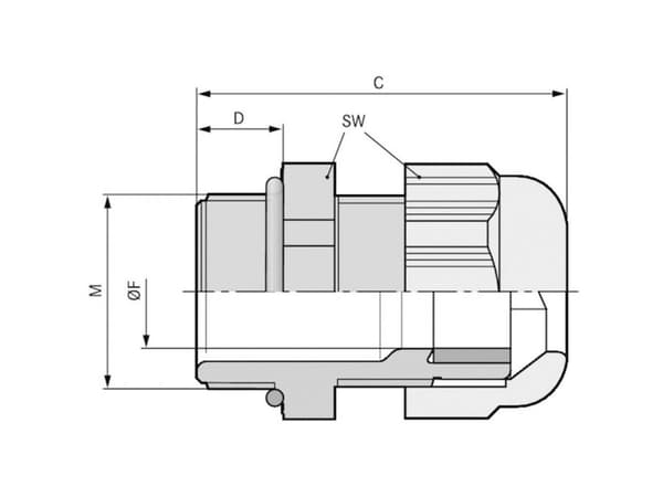 Lapp SKINTOP 53111447, Grå, Elastomeeri, Polyamidi, 25 stk, M32x1.5, IP68, -40 - 100 °C, -40 - 100 °C