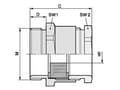 Pikkukuva 3 / 5: LAPP SKINDICHT® SVRE-M 50X1,5/42 Kaapeliläpivienti M50 Messinki Messinki 5 kpl