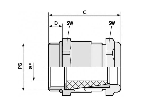 LAPP SKINDICHT® SHV-VITON PG 9/9/6 54000015 Kabelforskruning PG9 Messing Messing 50 stk