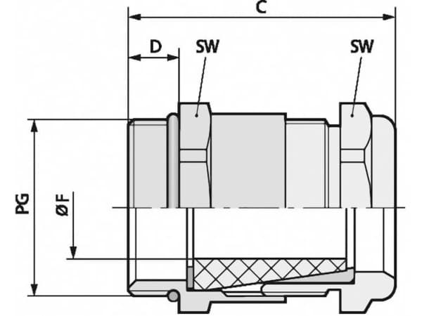 LAPP SKINDICHT® SHV-VITON PG 9/9/6 Kaapeliläpivienti PG9 Messinki Messinki 50 kpl