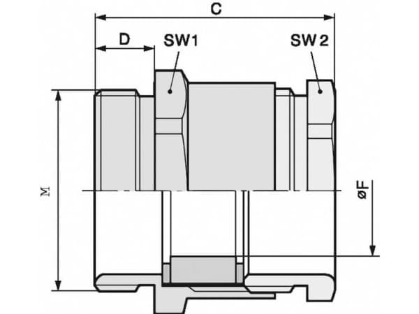 LAPP SKINDICHT® SVFK-M 32/21 Kabelforskruning M32 Polyamidi Gråhvid (RAL 7035) 25 stk