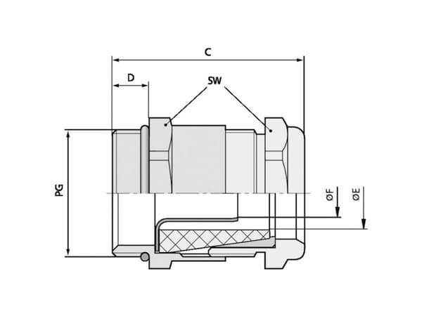 LAPP SKINDICHT® SHVE PG 16/16/15/11 52005130 Kabelforskruning PG16 Messing Messing 25 stk