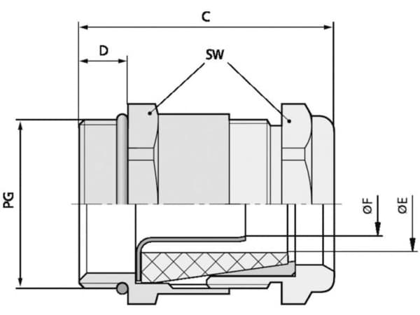 LAPP SKINDICHT® SHVE PG 16/16/15/11 52005130 Kabelforskruning PG16 Messing Messing 25 stk