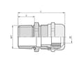 Miniatyrbilde 3 av 5: Lapp SKINTOP 53112064, Metallisk, Messing, Polyamid, 5 stykker, NPT 1 1/2", IP68, -40 - 100 °C