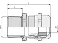 Miniatyrbilde 2 av 5: Lapp SKINTOP 53112064, Metallisk, Messing, Polyamid, 5 stykker, NPT 1 1/2", IP68, -40 - 100 °C