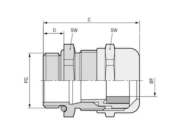 Lapp SKINTOP 52015767, Metallisk, Messing, Polyamid, 5 stykker, PG48, IP68, -40 - 100 °C